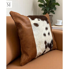 Leather Cushion cover l Handcrafted cushion cover l Real Leather l Real Hair on leather l Leather Accessory l Pillow cushion cover l Stylish