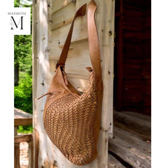 Leather bag | Handcrafted leather shoulder bag l Woven leather bag l leather bag for ladies l stylish office bag l Vintage leather bag