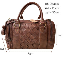 Leather bag l Handcrafted leather handbag l Unisex duffel l Unisex bag l Premium Leather l Washed handbag l shoulder l Vintage style