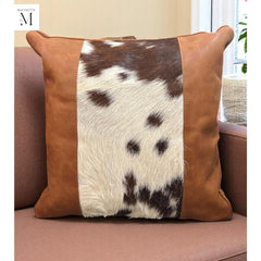 Leather Cushion cover l Handcrafted cushion cover l Real Leather l Real Hair on leather l Leather Accessory l Pillow cushion cover l Stylish