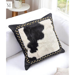 Leather Cushion cover set l Handcrafted cushion cover l Real Leather l Hair on leather l Leather Accessory l Pillow cushion cover l Stylish