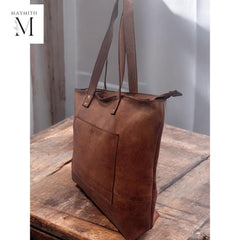 Leather Bag l Handcrafted Tote Bag l Office Bag l Work Bag l Washed Bag l Office Bag l High-Quality l Grain Leather