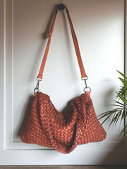 Leather shoulder bag l Handcrafted l leather woven bag l leather bag for ladies l stylish office bag l Vintage leather bag l Hobo l soft