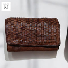 Leather Wallet l Handcrafted leather wallet l Washed Wallet l Vintage Wallet l Woven Wallet l Women's Wallet l Gift for her