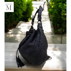 Leather bag | Handcrafted leather bag | Woven Bucket Bag Office bag l Daily use bag l Premium Leather quality l leather woven bag