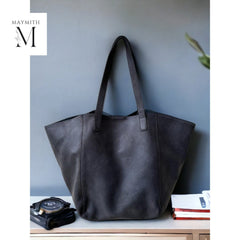 Leather Bag l Handcrafted Tote Bag for Office l Stylish Carry l Daily use l Party Bag for Women Color-Navy Blue