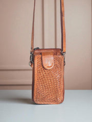 Leather Phone Pouch l Handmade leather l Crossbody pouch for mobile l Premium leather l Washed l Phone pouch l Wallet pouch l Ladies wallet
