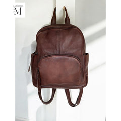 Handcrafted Leather Backpack l washed bag l Full Grained Leather l Soft leather l Leather backpack for carry l Premium Quality