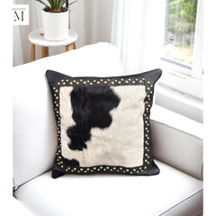 Leather Cushion cover set l Handcrafted cushion cover l Real Leather l Hair on leather l Leather Accessory l Pillow cushion cover l Stylish