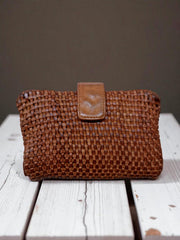 Leather Wallet l Handcrafted leather wallet l Washed Wallet l Vintage Wallet l Woven Wallet l Women's Wallet l Gift for her