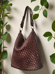 Leather Handcrafted Bag l Leather Bag l Woven Bag l Washed Bag l Leather bag for women l Ladies Handbag l Vintage Look l Shoulder Bag