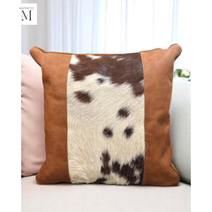 Leather Cushion cover l Handcrafted cushion cover l Real Leather l Real Hair on leather l Leather Accessory l Pillow cushion cover l Stylish