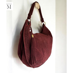 Handcrafted Suede shoulder bag l Suede bag l Leather Bag l Leather shoulder bag l Women's Bag l Ladies Handbag l Women's purse.