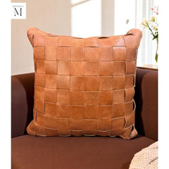 Leather Cushion cover l Handcrafted woven leather cushion cover l Real Leather l Premium l Leather Accessory l Christmas gift