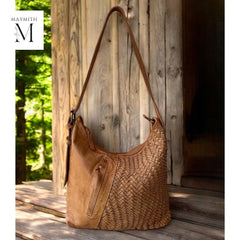 Leather bag | Handcrafted leather shoulder bag l Woven leather bag l leather bag for ladies l stylish office bag l Vintage leather bag