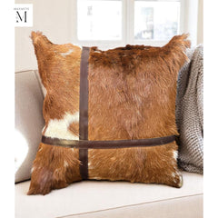 Leather Cushion cover l Handcrafted cushion cover l Real Leather l Real Hair on leather l Leather Accessory l Pillow cushion cover l Stylish