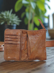 Leather Wallet l Handcrafted leather wallet l Washed Wallet l Vintage Wallet l Woven Wallet l Women's Wallet l Gift for her