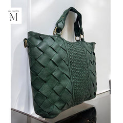 Leather bag l Handmade leather bag for office-going women l Spacious and high utility l leather bag for ladies l stylish l Woven leather bag