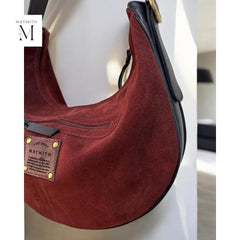 Handcrafted Suede Shoulder bag l Suede bag l leather crossbody l Leather Bag l Leather Hobo l Women's Bag l Ladies Handbag l Gift for her
