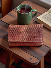 Leather Wallet l Handcrafted leather wallet l Washed Wallet l Vintage Wallet l Woven Wallet l Women's Wallet l Gift for her