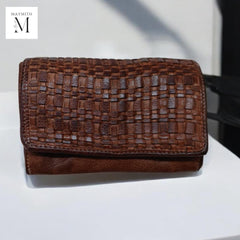 Leather Wallet l Handcrafted leather wallet l Washed Wallet l Vintage Wallet l Woven Wallet l Women's Wallet l Gift for her