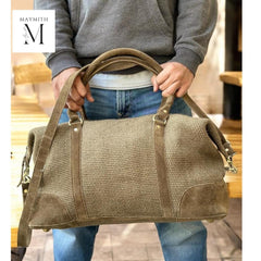 Handmade Duffel Bag For Overnight Travel l Gym Bag l Daily use l Travel Bag l Jute Duffel l Weekender l Christmas Gift l Gift for her