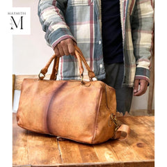 Handmade Duffel For Overnight Use  l Stylish Carry l Daily Use l Gym Use l Premium Leather Quality l Unisex l Beautiful ombre finish