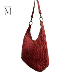 Leather shoulder bag l Woven leather bag l leather bag for ladies l stylish office bag l Vintage leather bag l leather Hobo l soft leather