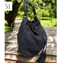 Leather bag | Handcrafted leather bag | Woven Bucket Bag Office bag l Daily use bag l Premium Leather quality l leather woven bag