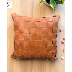 Leather Cushion cover l Handcrafted woven leather cushion cover l Real Leather l Premium l Leather Accessory l Christmas gift