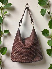 Leather Handcrafted Bag l Leather Bag l Woven Bag l Washed Bag l Leather bag for women l Ladies Handbag l Vintage Look l Shoulder Bag