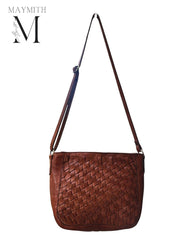Handcrafted Leather Crossbody Bag | Shoulder Bag | Vintage Boho Shoulder Purse | Leather Handwoven Bag | Vintage Style |