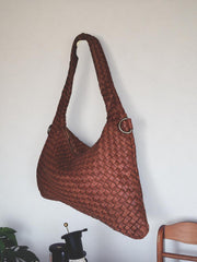 Leather shoulder bag l Handcrafted l leather woven bag l leather bag for ladies l stylish office bag l Vintage leather bag l Hobo l soft