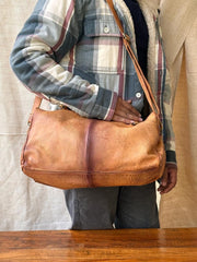 Handmade Duffel Bag  for Office l Stylish Carry l Daily use l Travel Bag l Gym Bag Color- Tan Ombre (26cm Ht x 38 cm lgth x 12 cm wd)